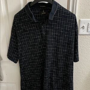 Gary Player Men's L Navy Checkered Polo Shirt